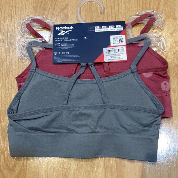 Girl’s Reebok Pink/Gray Bralette Set - Picture 2 of 2